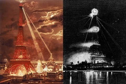 illuminations de la tour Eiffel en 1889